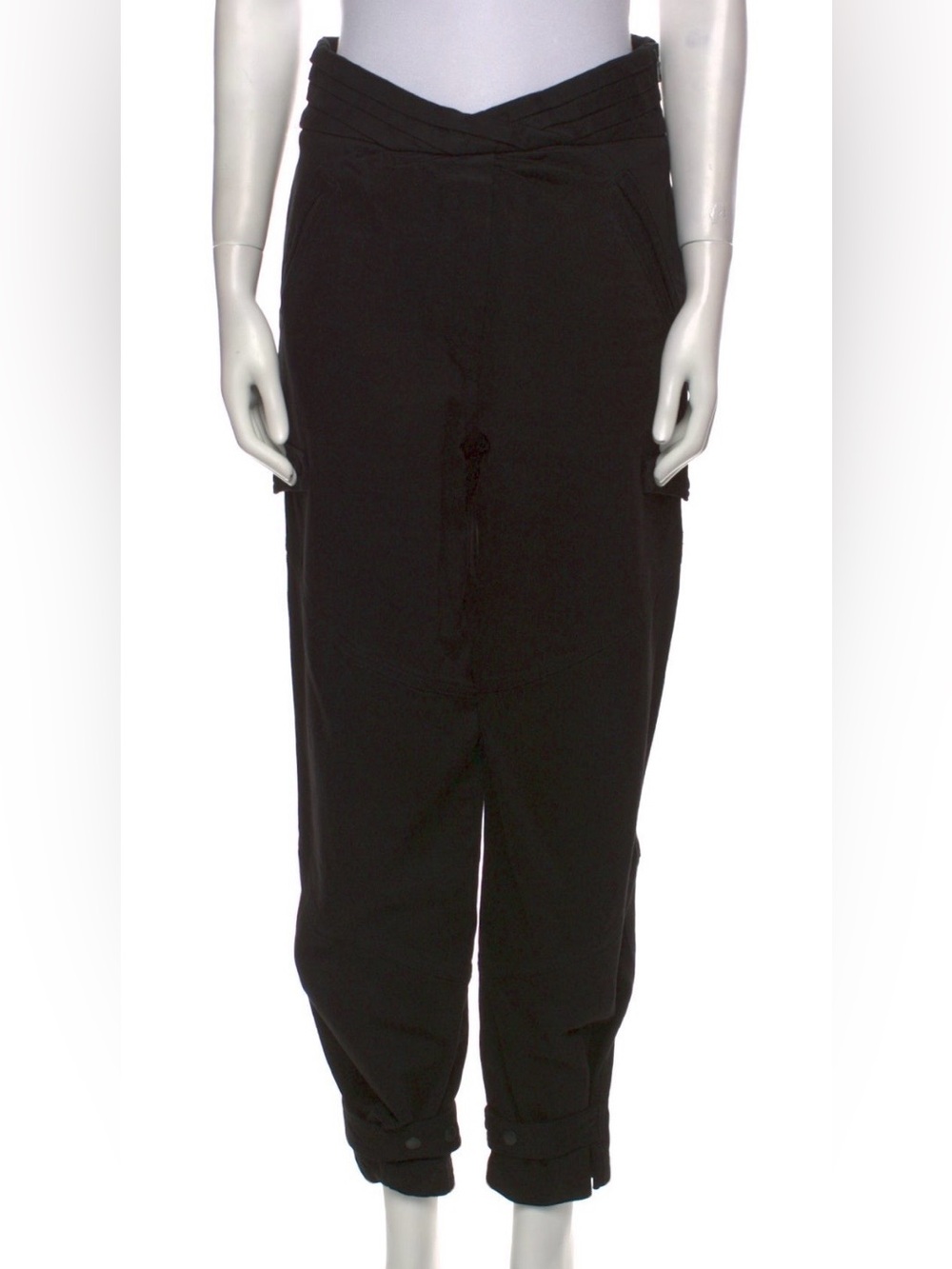 RtA Black Twist-Waist Tapered Jeans